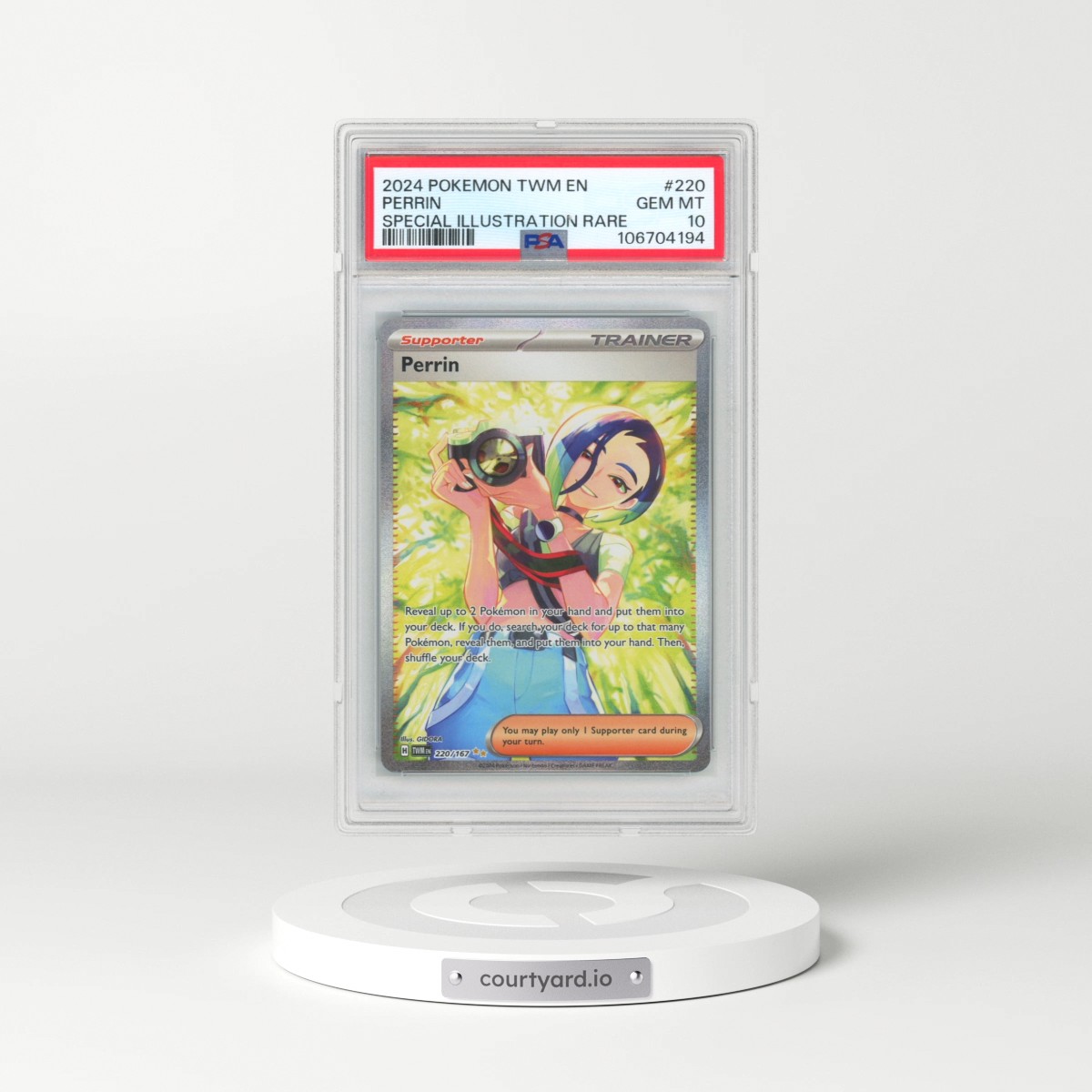 2024 Pokémon Twm EN-Twilight Masquerade #220 Perrin - Special Illustration Rare (PSA 10 GEM MINT)