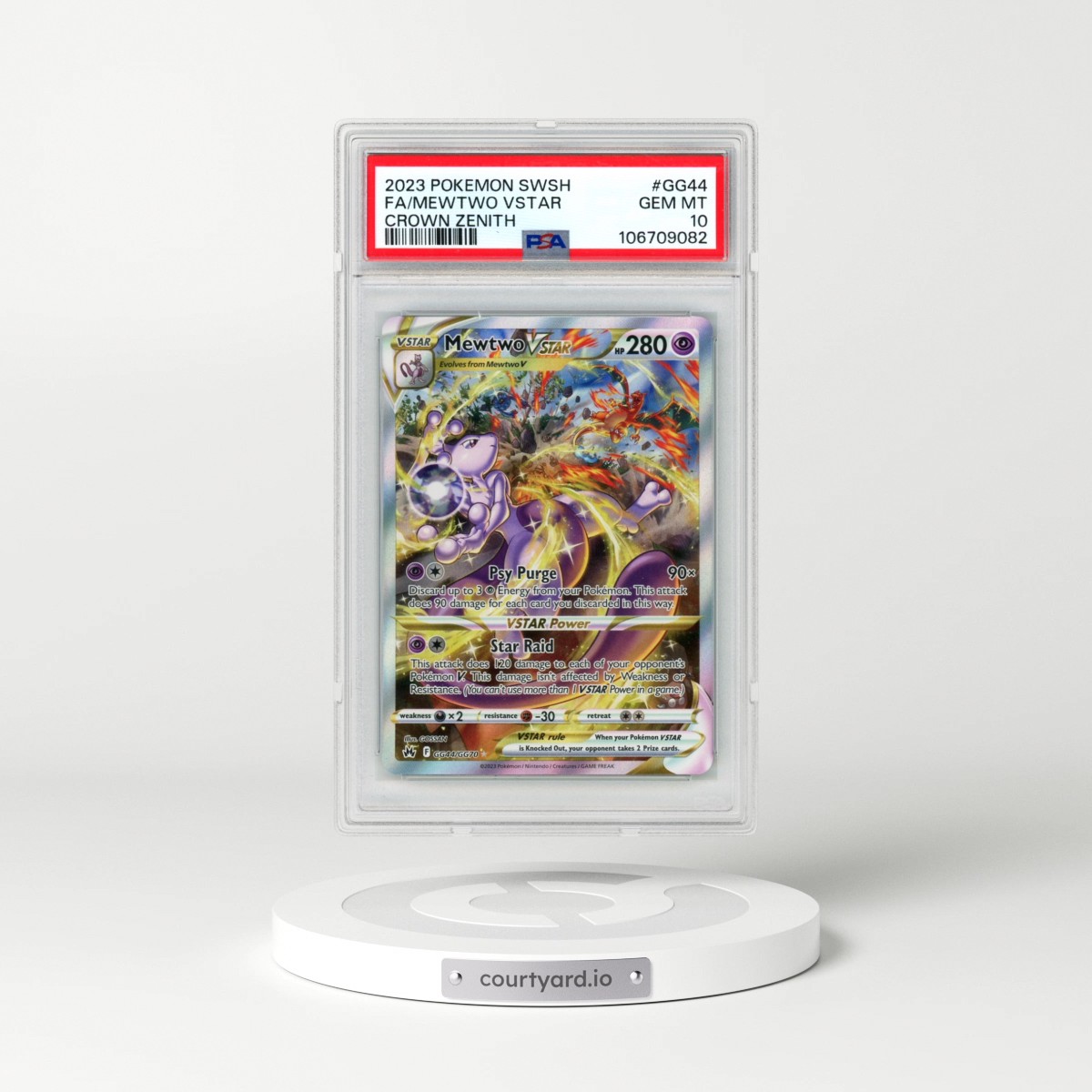 2023 Pokémon Sword and Shield Crown Zenith #GG44 Mewtwo Vstar - Full Art (PSA 10 GEM MINT)