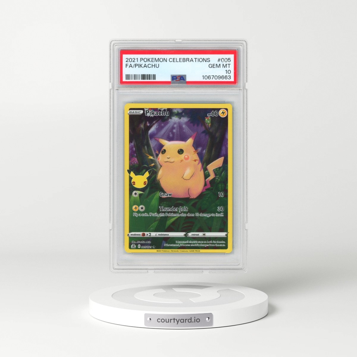 2021 Pokémon Celebrations #005 Pikachu - Full Art (PSA 10 GEM MINT)