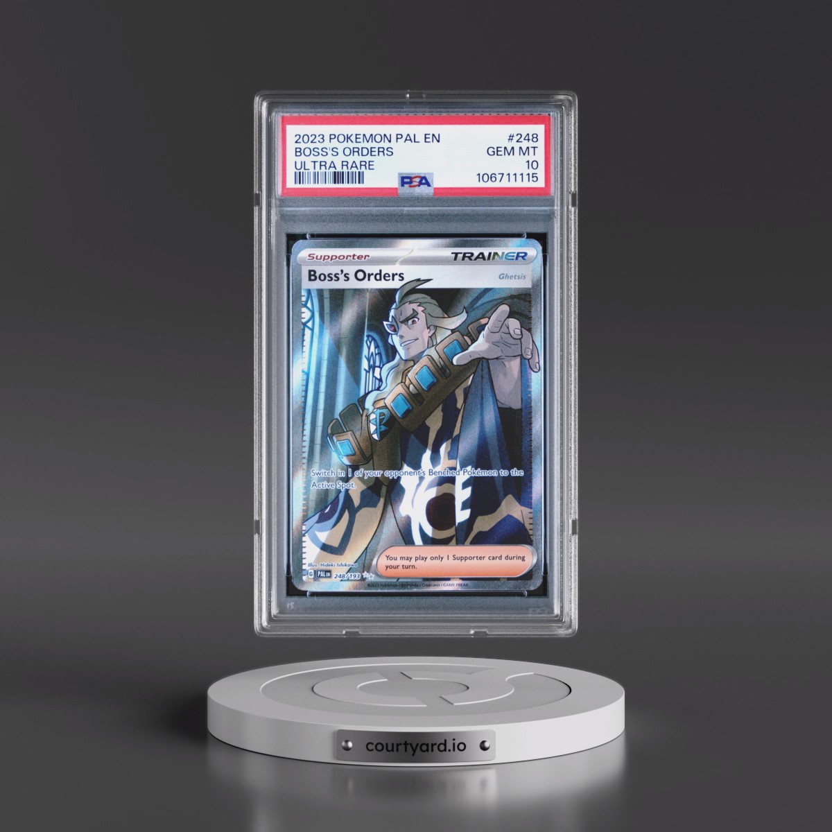 2023 Pokémon Pal EN-Paldea Evolved #248 Boss's Orders - Ultra Rare (PSA 10 GEM MINT)