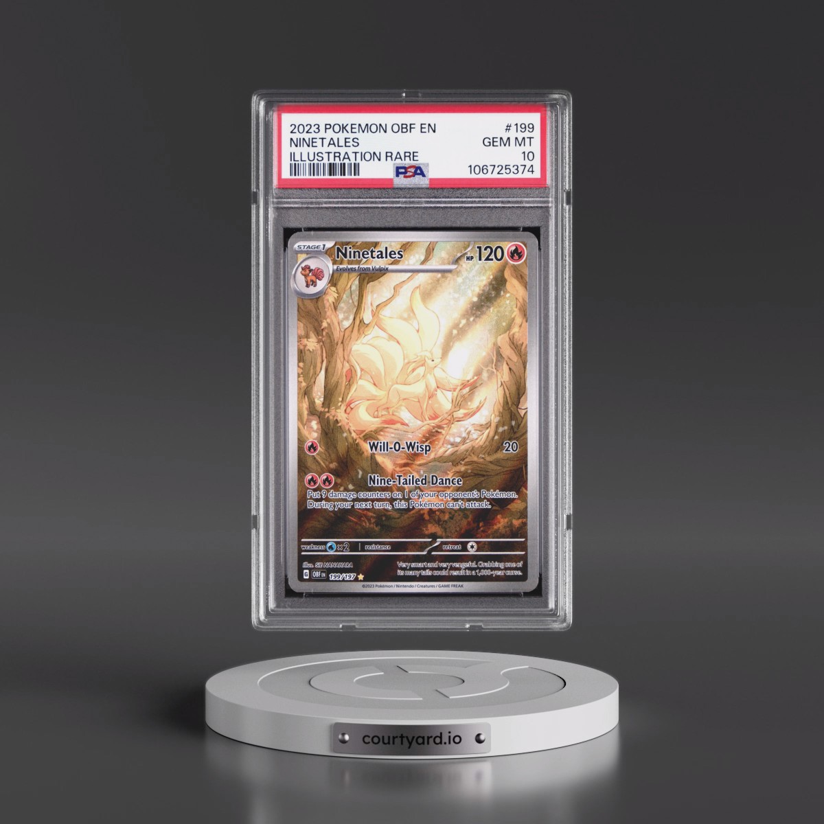 2023 Pokémon Obf EN-Obsidian Flames #199 Ninetales - Illustration Rare (PSA 10 GEM MINT)