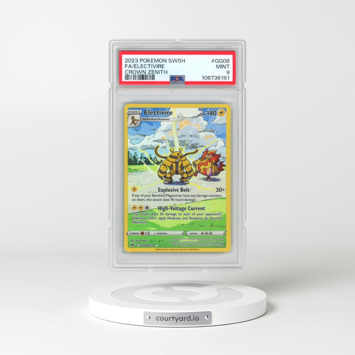 2023 Pokémon Sword and Shield Crown Zenith #GG08 Electivire - Full Art (PSA 9 MINT)