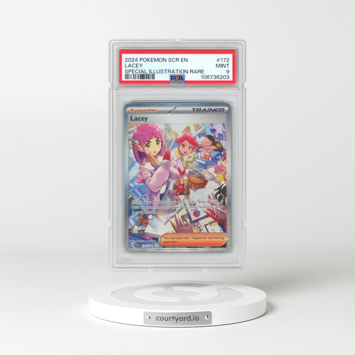 2024 Pokémon Scr EN-Stellar Crown #172 Lacey - Special Illustration Rare (PSA 9 MINT)