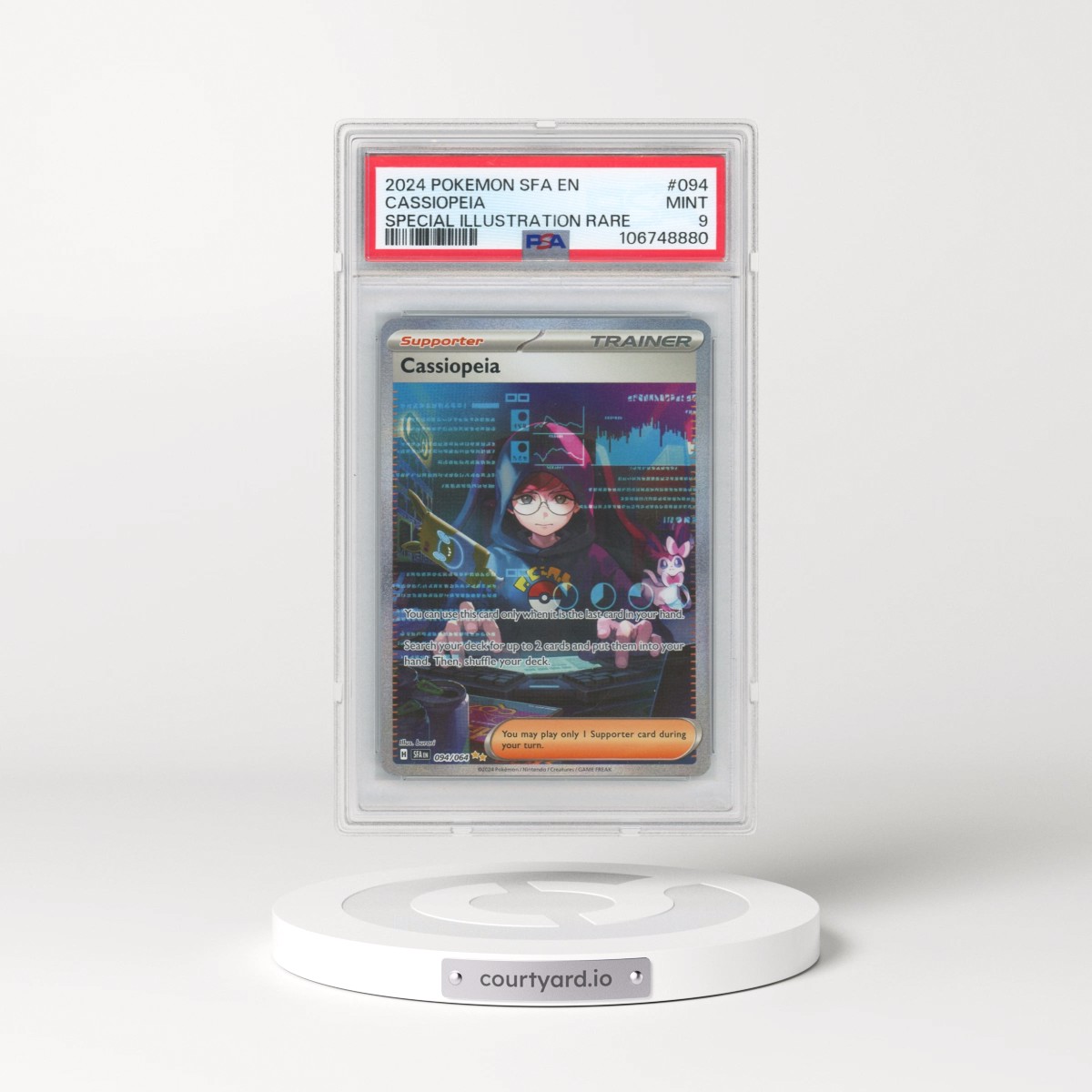 2024 Pokémon Sfa EN-Shrouded Fable #094 Cassiopeia - Special Illustration Rare (PSA 9 MINT)