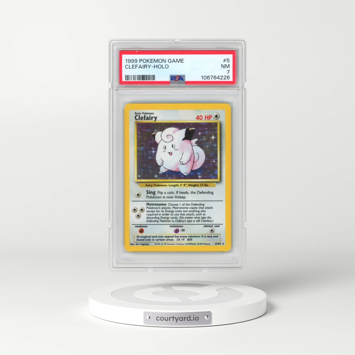 1999 Pokémon Game #5 Clefairy - Holo (PSA 7 NM)