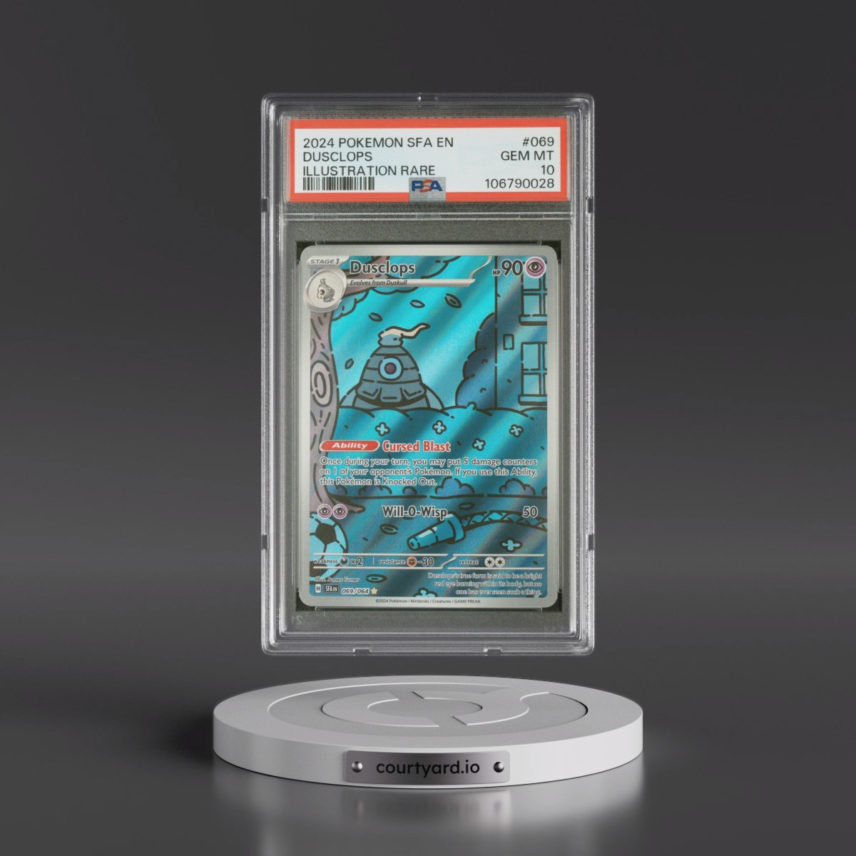 2024 Pokémon Sfa EN-Shrouded Fable #069 Dusclops - Illustration Rare (PSA 10 GEM MINT)