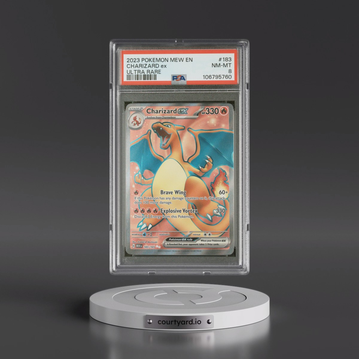 2023 Pokémon Mew EN-151 #183 Charizard EX - Holo Ultra Rare (PSA 8 NM-MT)