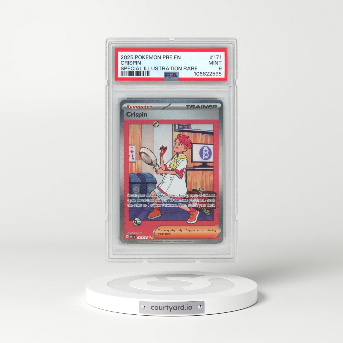 2025 Pokémon Pre EN-Prismatic Evolutions #171 Crispin - Special Illustration Rare (PSA 9 MINT)