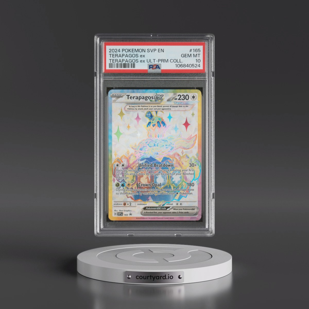 2024 Pokémon Svp EN-SV Black Star Promo #165 Terapagos EX - Holo Terapagos EX Ultra-Premium Collection (PSA 10 GEM MINT)