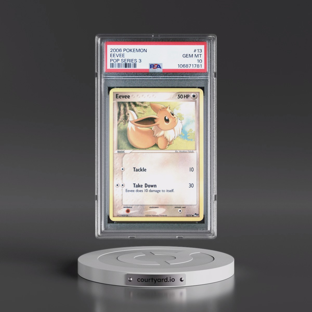 2006 Pokémon Pop Series 3 #13 Eevee (PSA 10 GEM MINT)