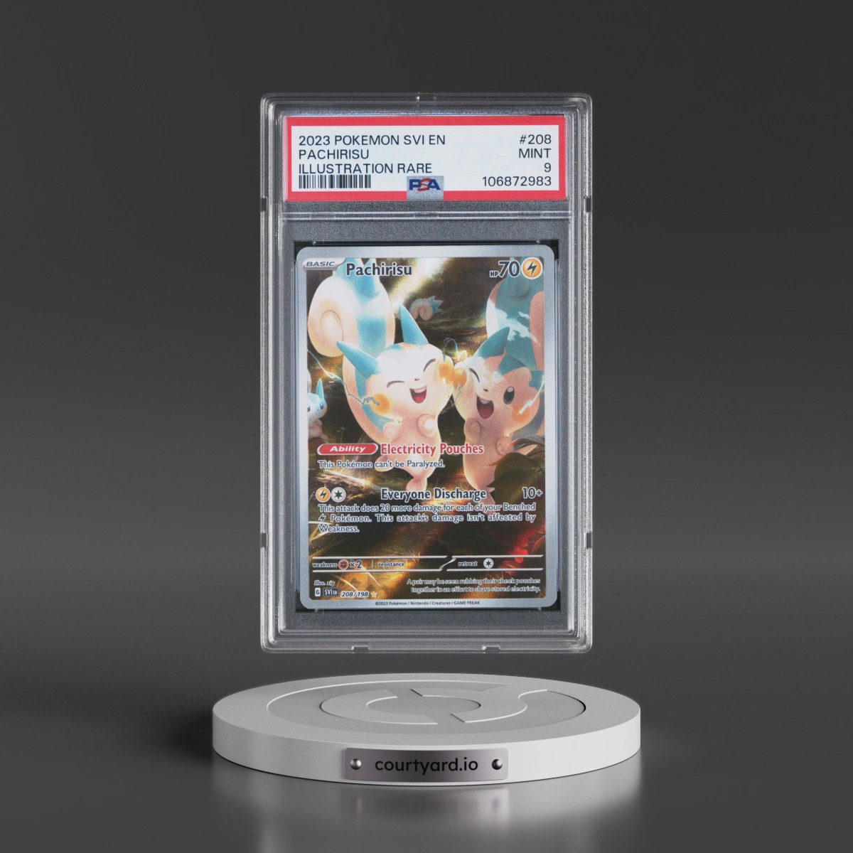 2023 Pokémon Svi EN-Scarlet & Violet #208 Pachirisu - Illustration Rare (PSA 9 MINT)