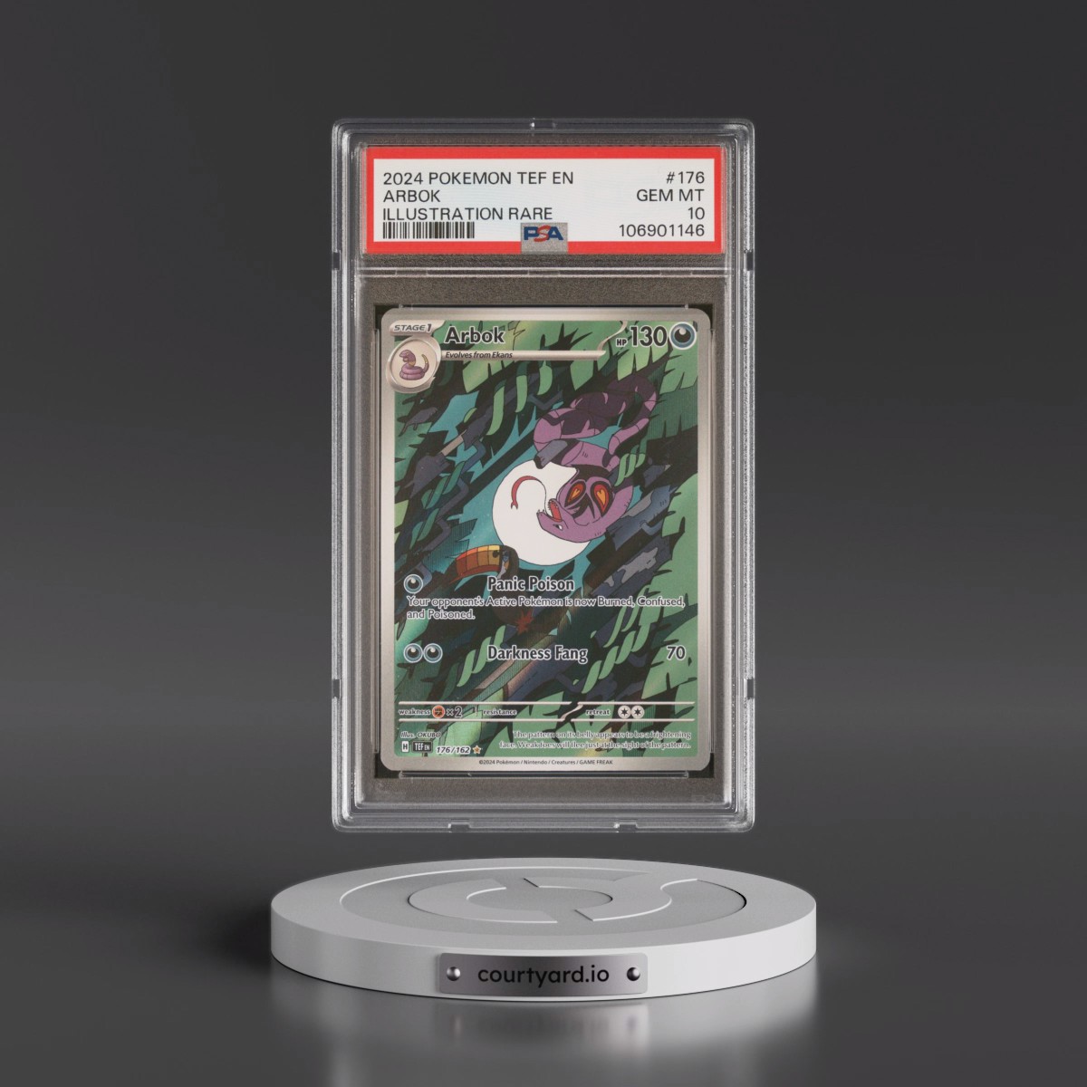 2024 Pokémon Tef EN-Temporal Forces #176 Arbok - Illustration Rare (PSA 10 GEM MINT)