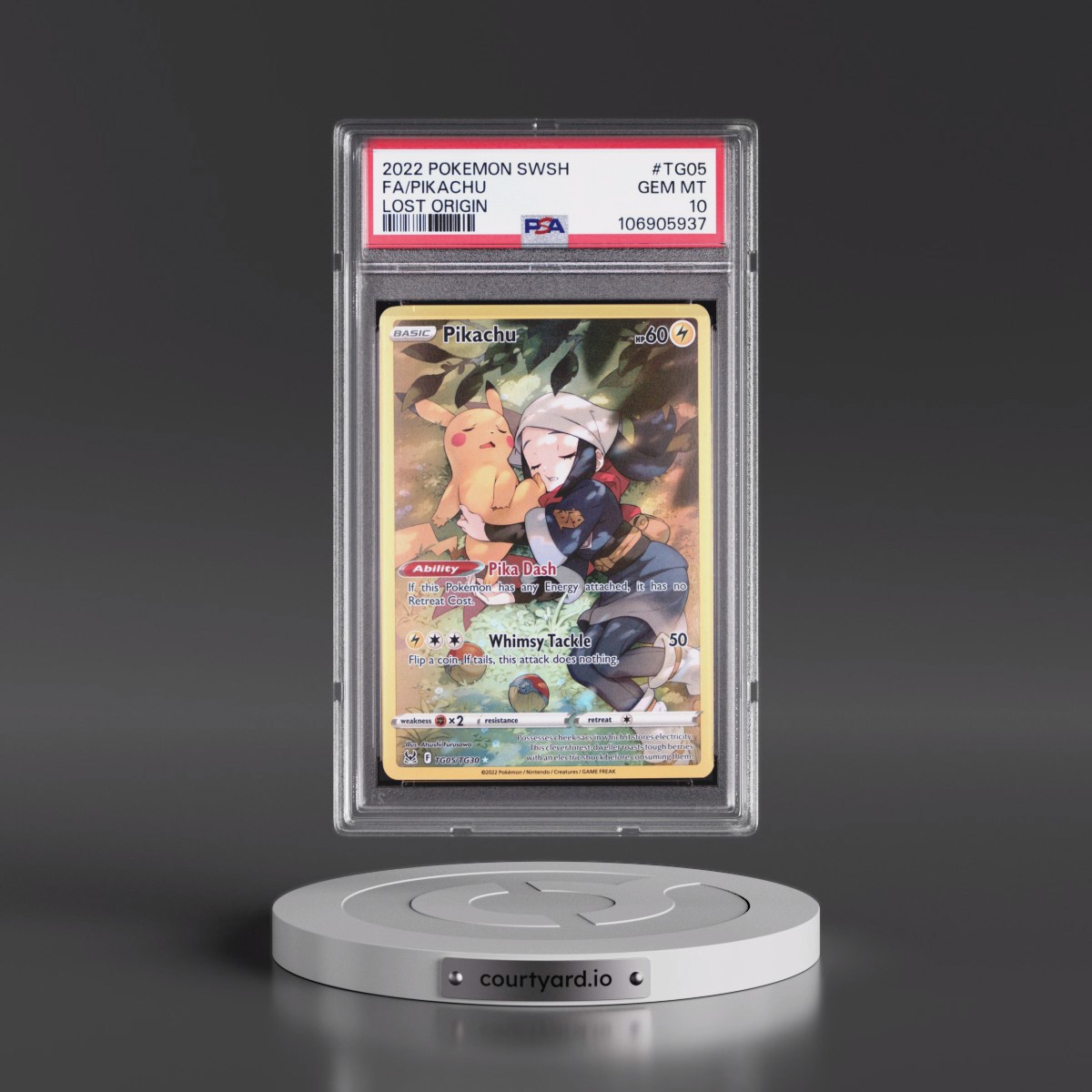 2022 Pokémon Sword & Shield Lost Origin #TG05 Pikachu - Full Art (PSA 10 GEM MINT)