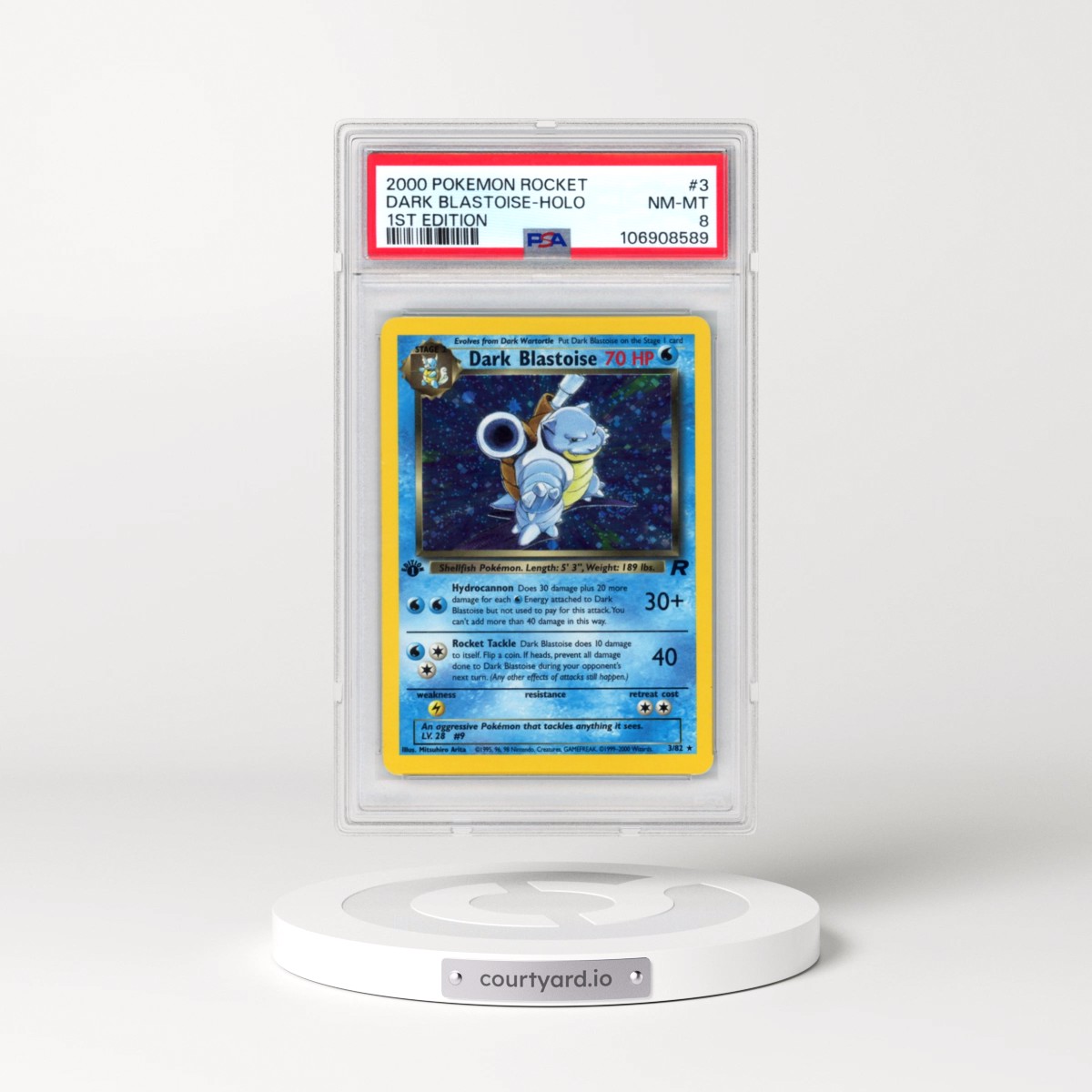 2000 Pokémon Rocket #3 Dark Blastoise - 1st Edition Holo (PSA 8 NM-MT)