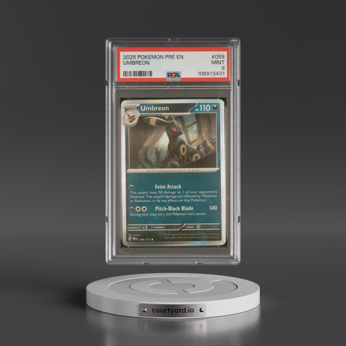 2025 Pokémon Pre EN-Prismatic Evolutions #059 Umbreon (PSA 9 MINT)