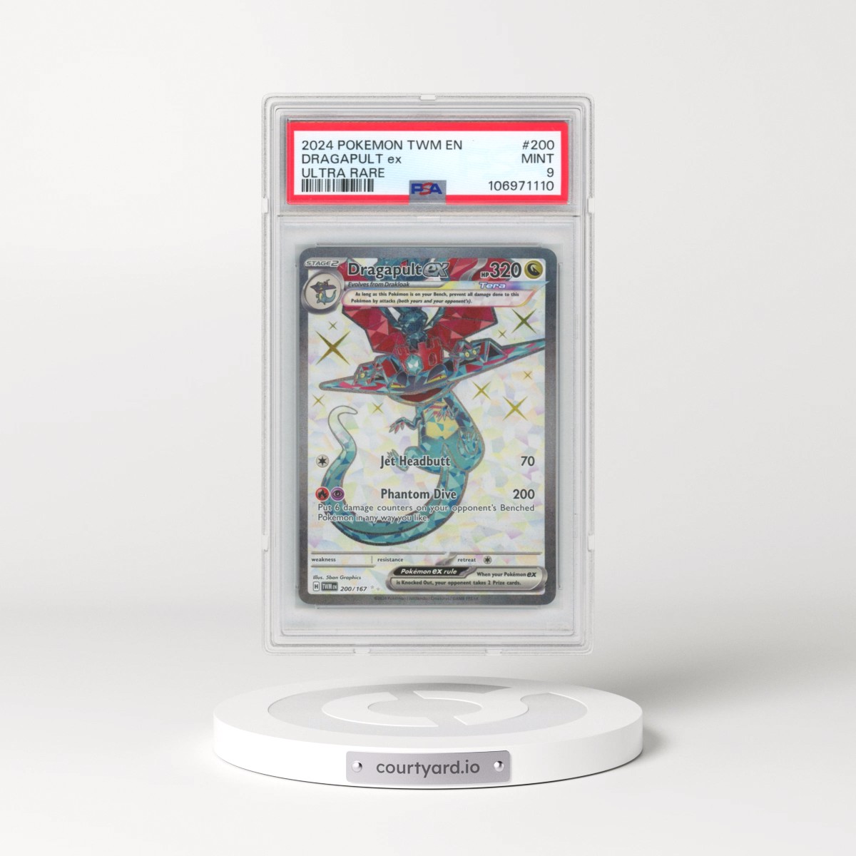 2024 Pokémon Twm EN-Twilight Masquerade #200 Dragapult EX - Holo Ultra Rare (PSA 9 MINT)