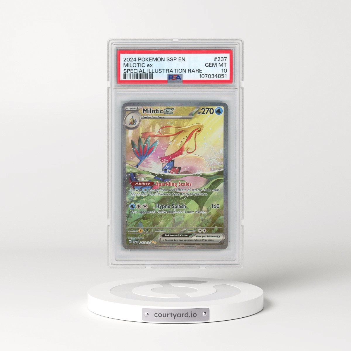2024 Pokémon Ssp EN-Surging Sparks #237 Milotic EX - Holo Special Illustration Rare (PSA 10 GEM MINT)