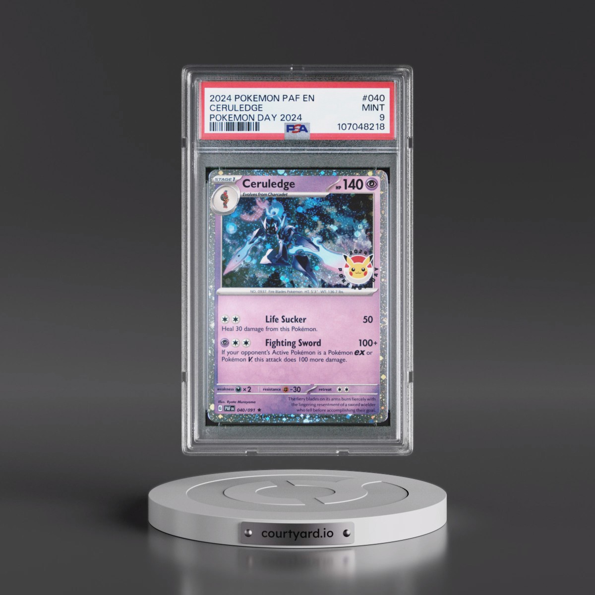2024 Pokémon Paf EN-Paldean Fates #040 Ceruledge - Pokemon Day 2024 (PSA 9 MINT)