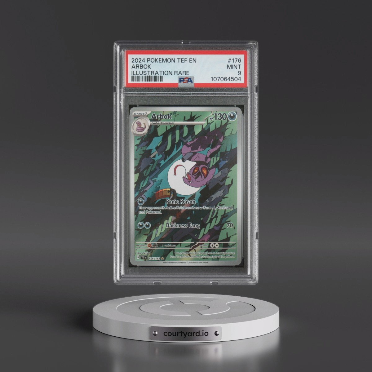 2024 Pokémon Tef EN-Temporal Forces #176 Arbok - Illustration Rare (PSA 9 MINT)