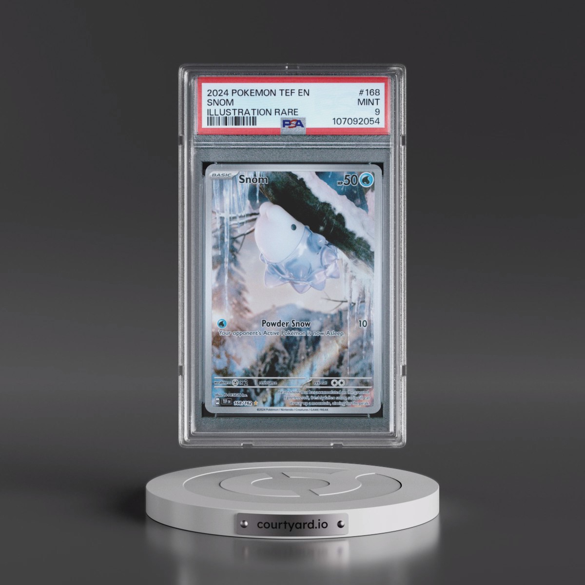 2024 Pokémon Tef EN-Temporal Forces #168 Snom - Illustration Rare (PSA 9 MINT)