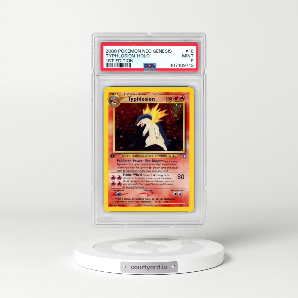 2000 Pokémon Neo Genesis #18 Typhlosion - 1st Edition Holo (PSA 9 MINT)