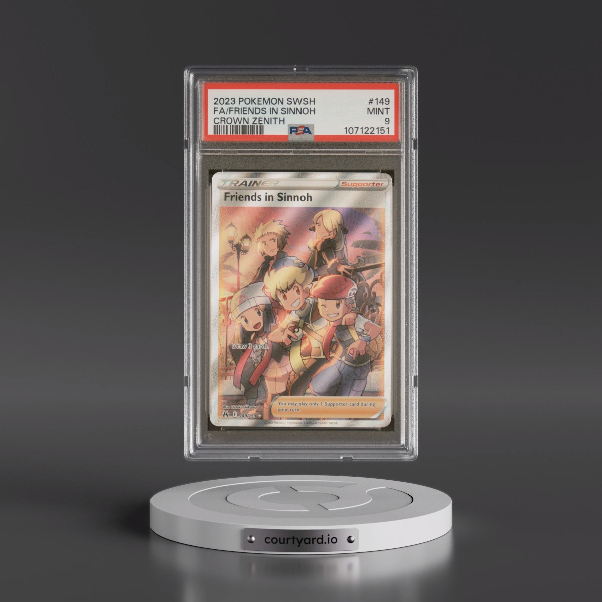 2023 Pokémon Sword and Shield Crown Zenith #149 Friends in Sinnoh - Full Art (PSA 9 MINT)