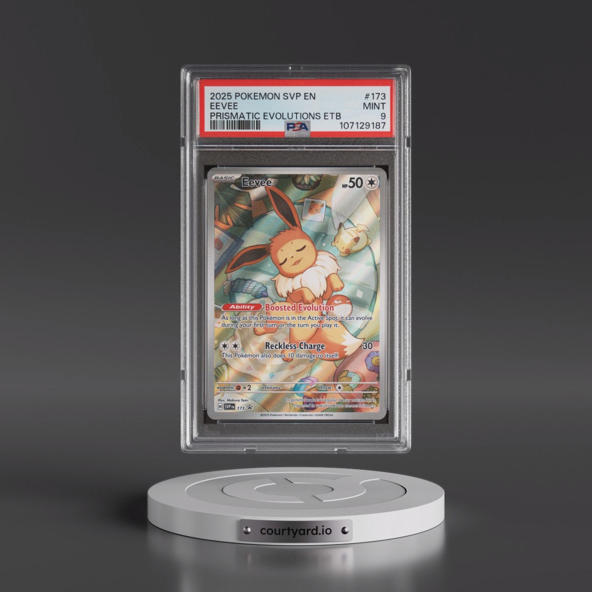 2025 Pokémon Svp EN-SV Black Star Promo #173 Eevee - Prismatic Evolutions Elite Trainer Box (PSA 9 MINT)