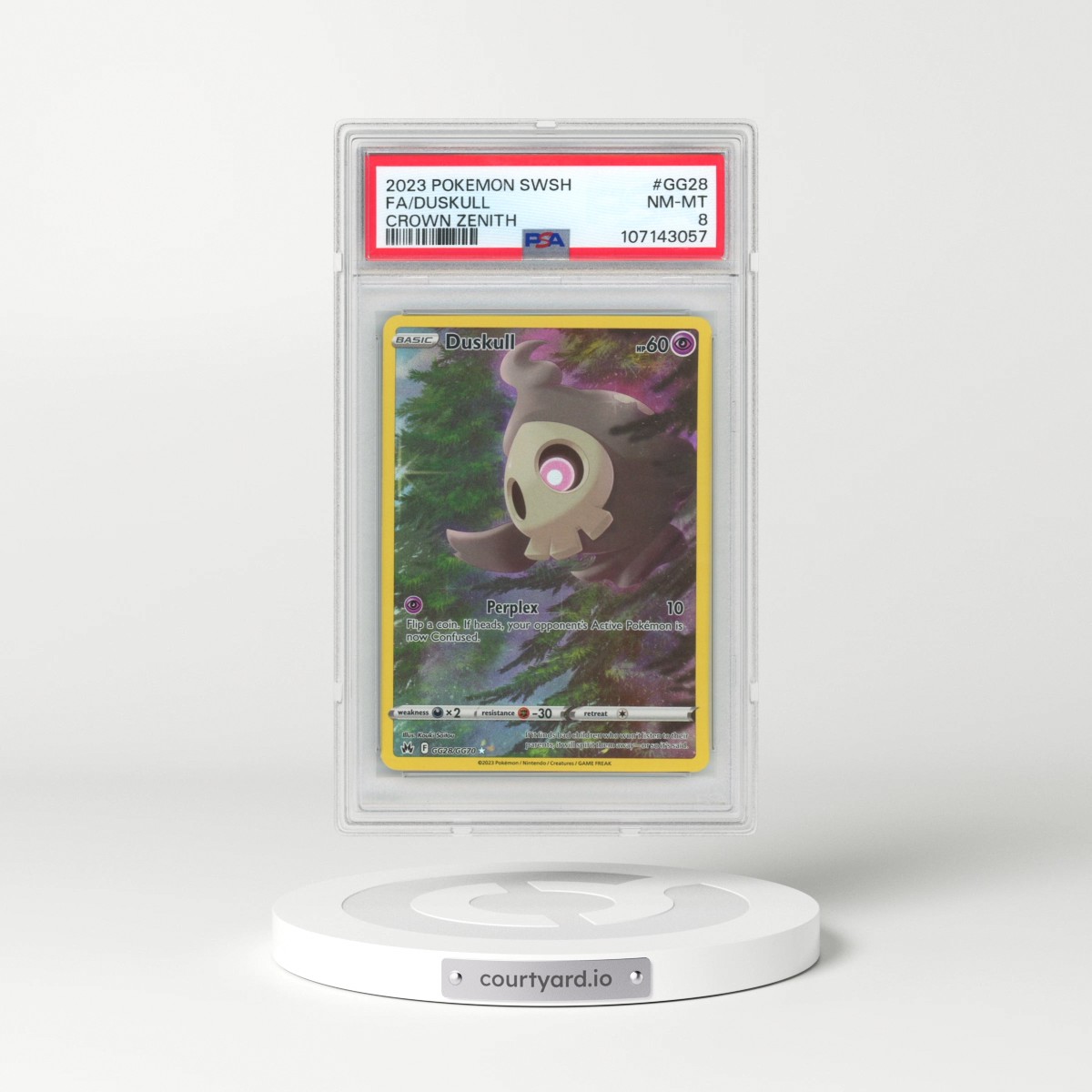 2023 Pokémon Sword and Shield Crown Zenith #GG28 Duskull - Full Art (PSA 8 NM-MT)