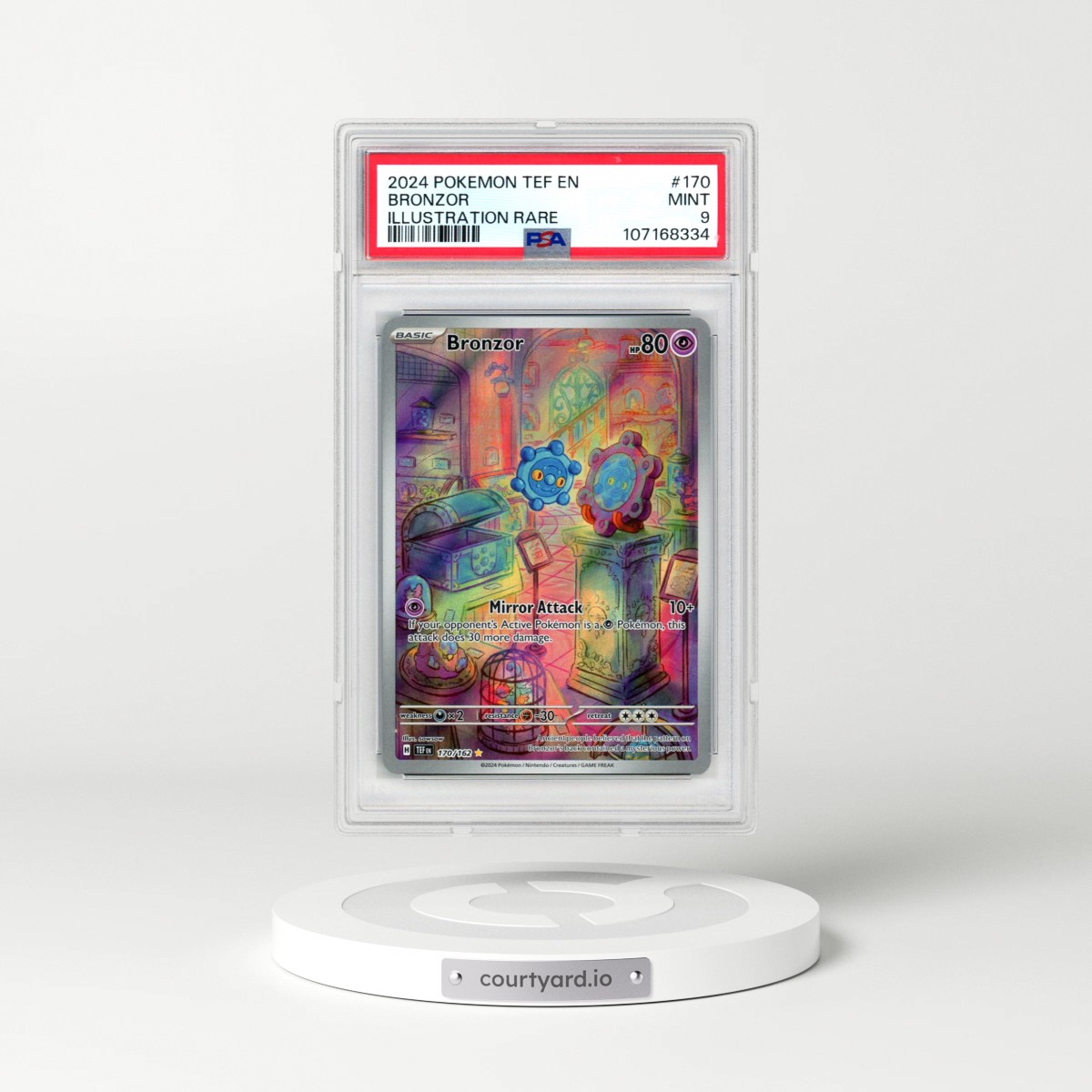 2024 Pokémon Tef EN-Temporal Forces #170 Bronzor - Illustration Rare (PSA 9 MINT)