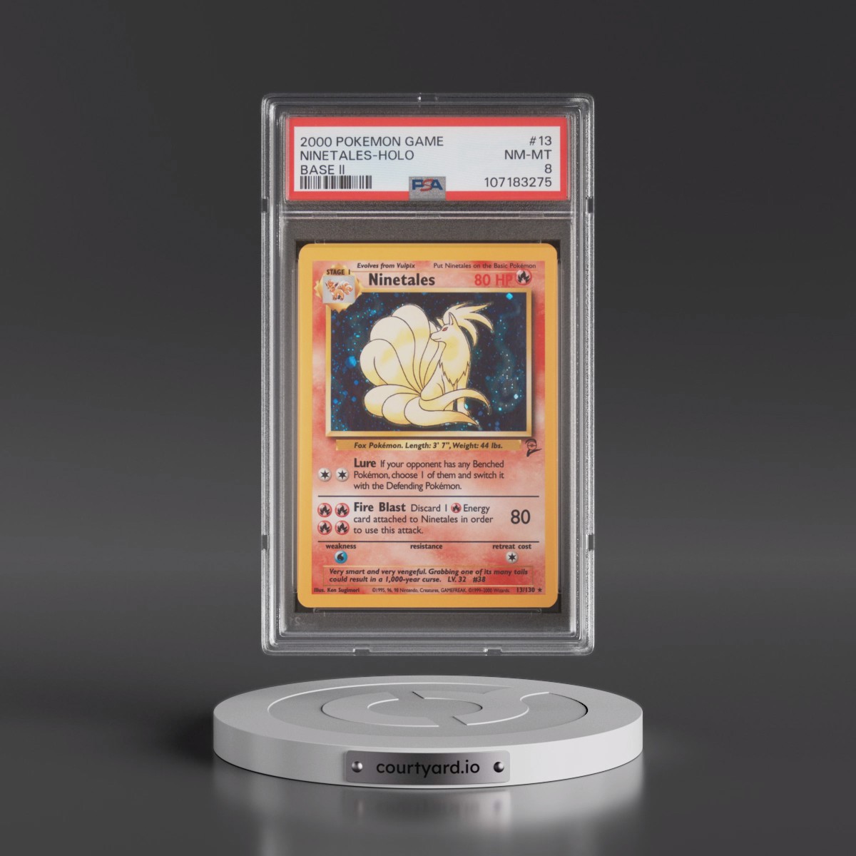 2000 Pokémon Game Base II #13 Ninetales - Holo (PSA 8 NM-MT)