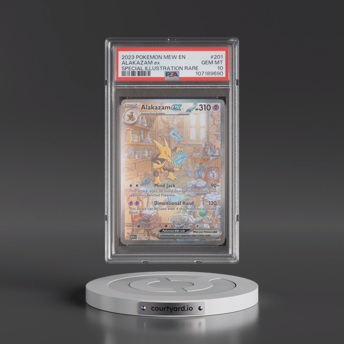 2023 Pokémon Mew EN-151 #201 Alakazam EX - Holo Special Illustration Rare (PSA 10 GEM MINT)