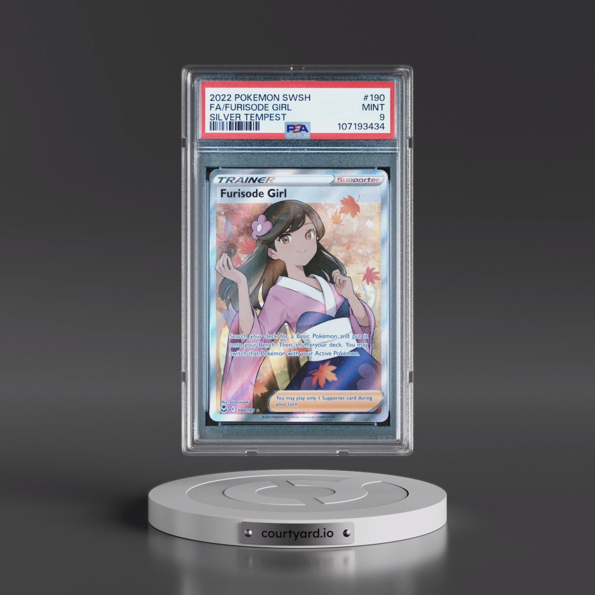 2022 Pokémon Sword & Shield Silver Tempest #190 Furisode Girl - Full Art (PSA 9 MINT)