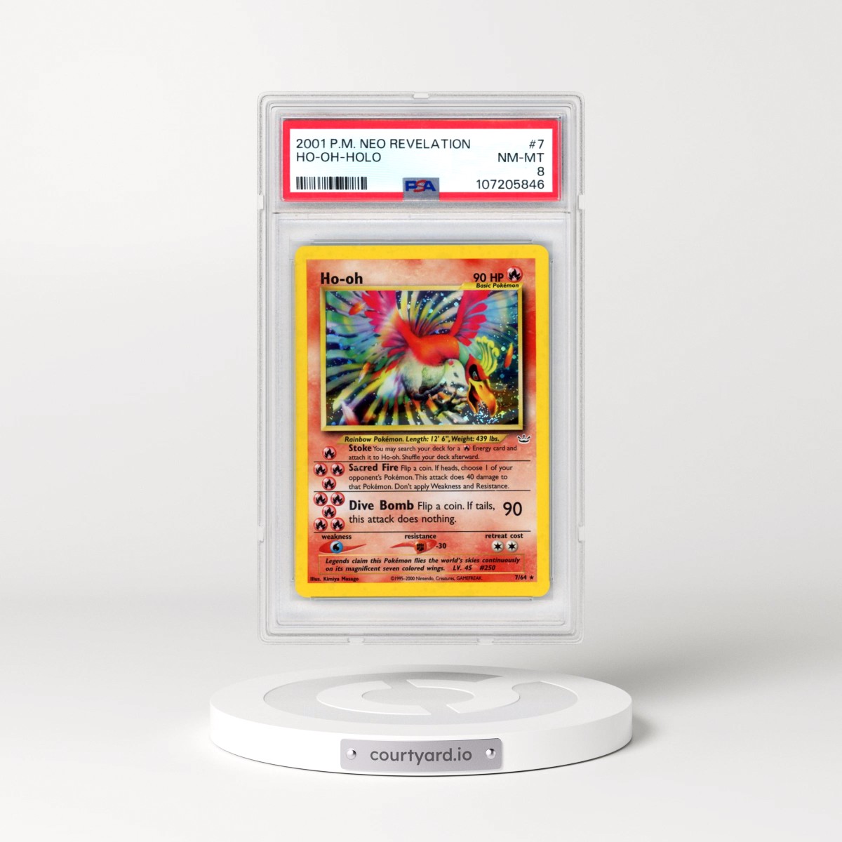 2001 Pokémon Neo Revelation #7 HO-Oh - Holo (PSA 8 NM-MT)