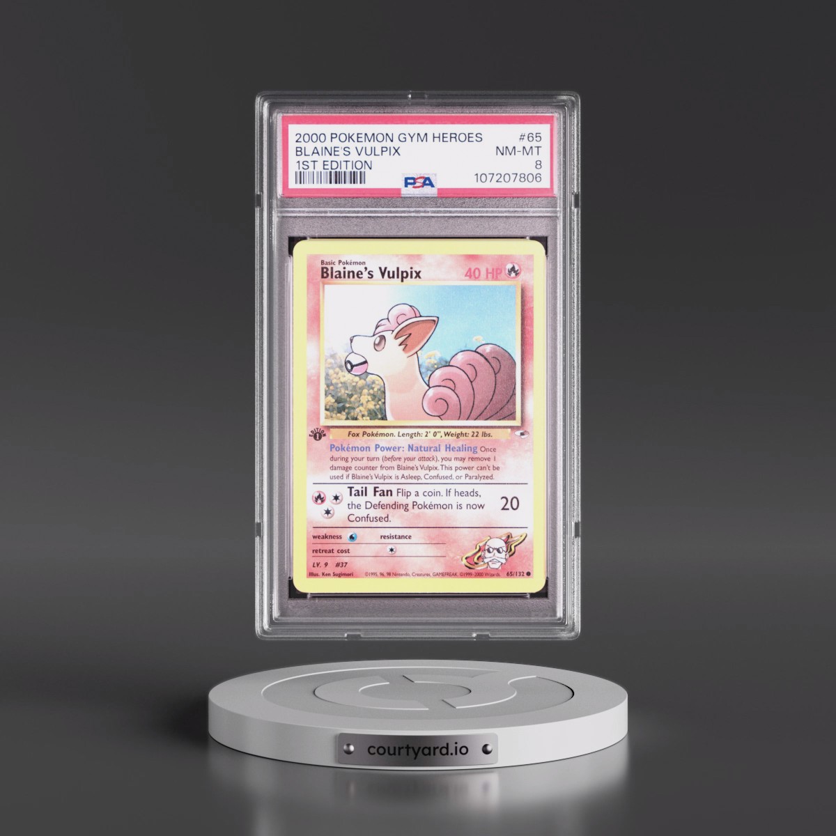 2000 Pokémon Gym Heroes #65 Blaine's Vulpix - 1st Edition (PSA 8 NM-MT)