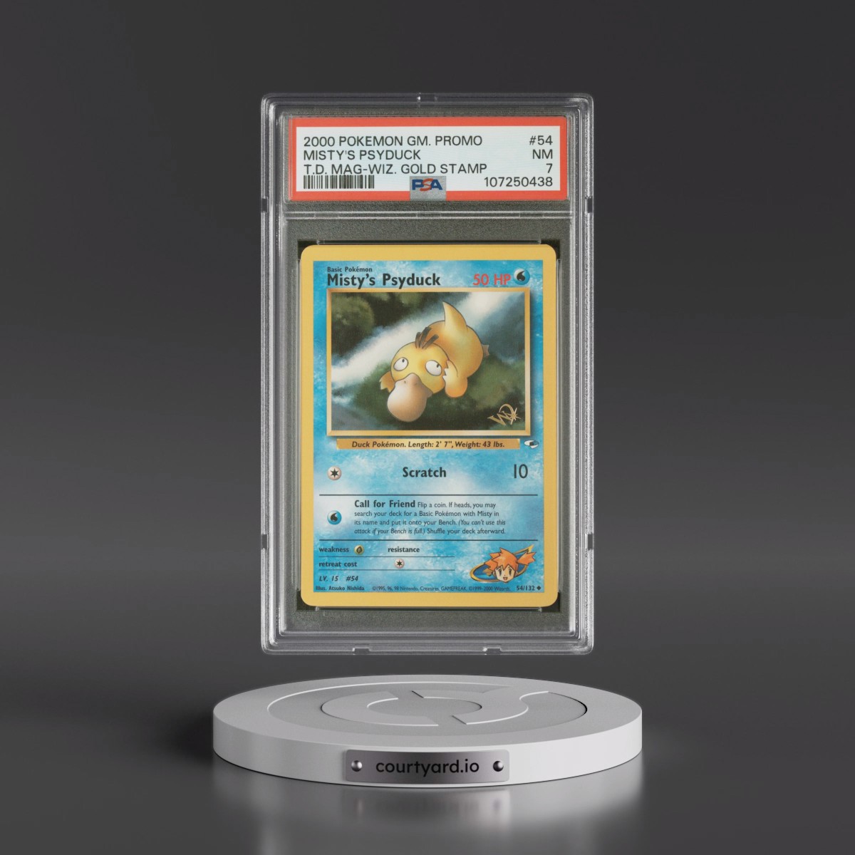 2000 Pokémon Game Promo #54 Misty's Psyduck - Top Deck Magazine w/Wizards Gold Stamp (PSA 7 NM)