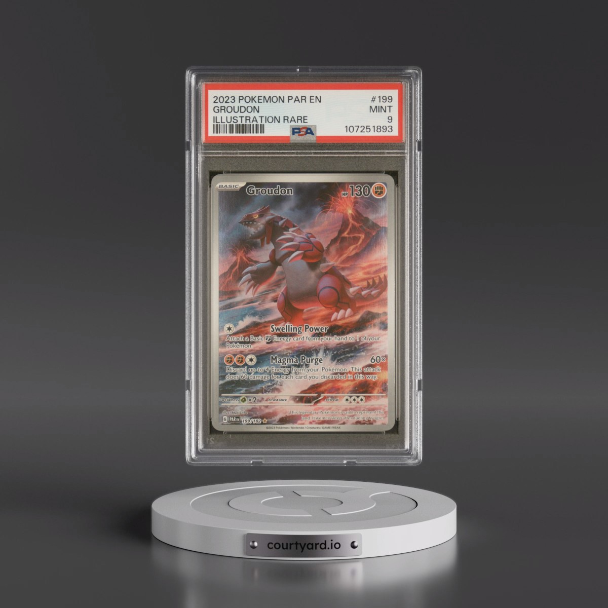 2023 Pokémon Par EN-Paradox Rift #199 Groudon - Illustration Rare (PSA 9 MINT)