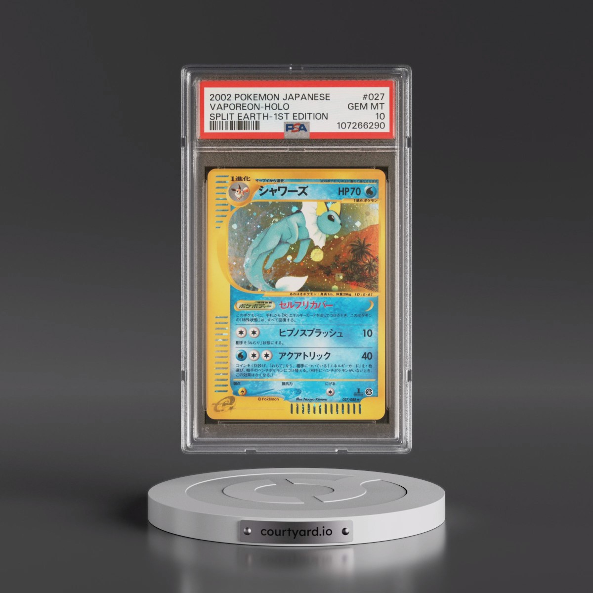 2002 Pokémon Split Earth #027 Vaporeon - 1st Edition Holo (PSA 10 GEM MINT)