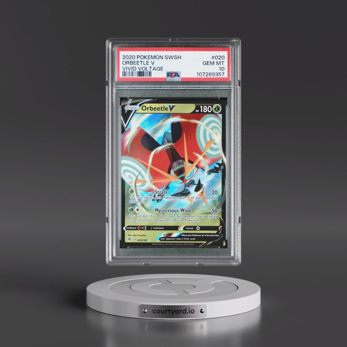 2020 Pokémon Sword & Shield Vivid Voltage #020 Orbeetle V - Holo (PSA 10 GEM MINT)
