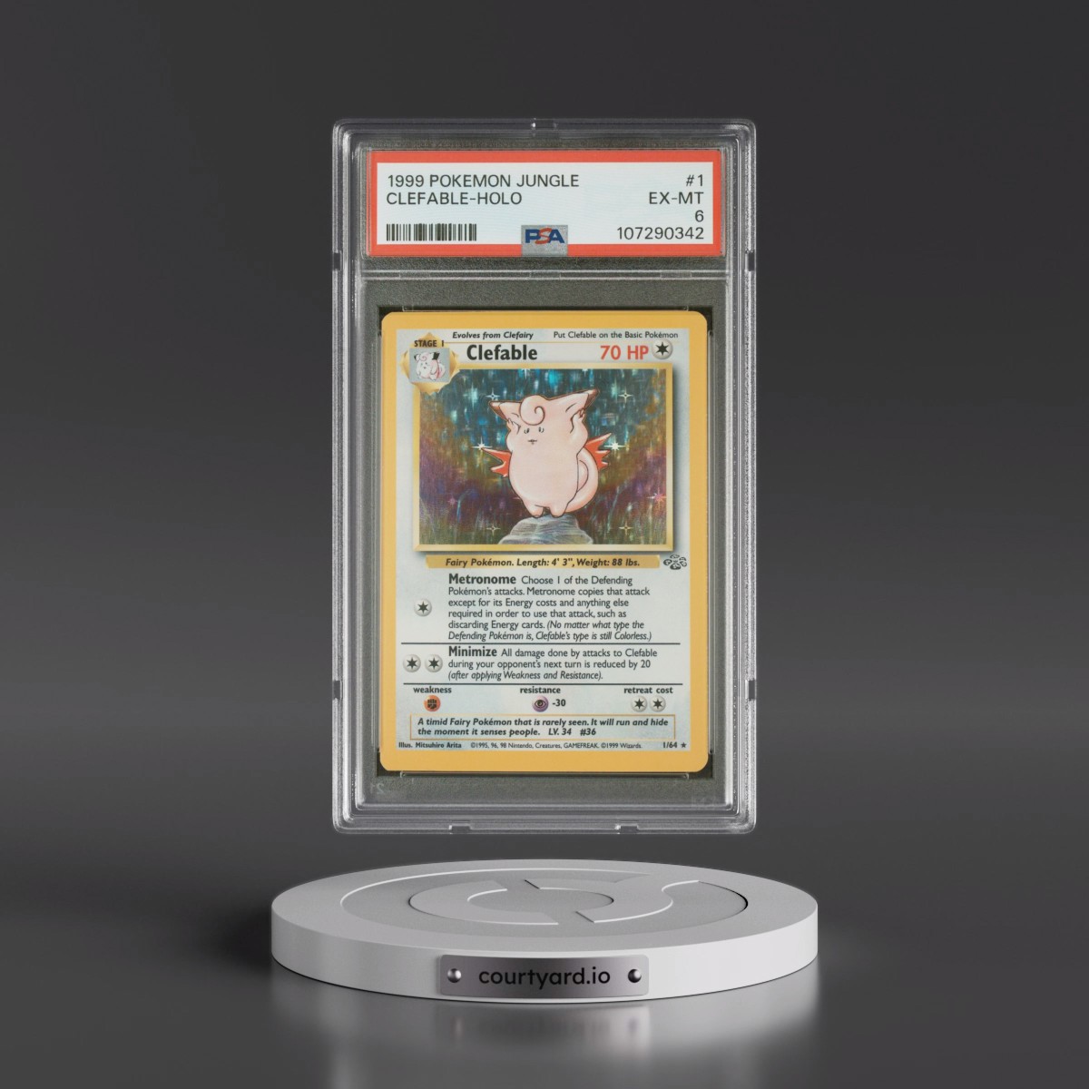 1999 Pokémon Jungle #1 Clefable - Holo (PSA 6 EX-MT)
