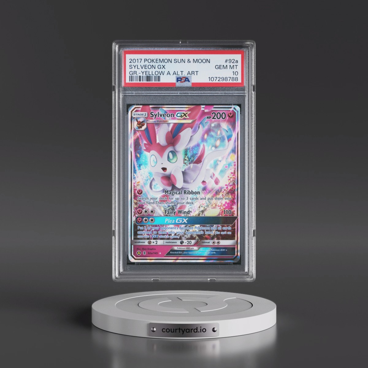 2017 Pokémon Sun & Moon Guardians Rising #92a Sylveon GX - Holo Yellow A Alternate Art (PSA 10 GEM MINT)