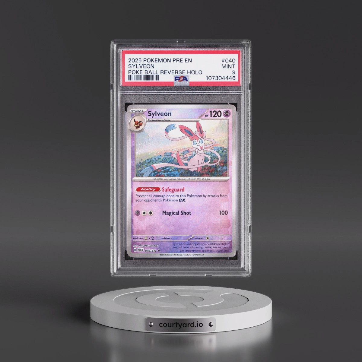 2025 Pokémon Pre EN-Prismatic Evolutions #040 Sylveon - Reverse Holo Poke Ball (PSA 9 MINT)