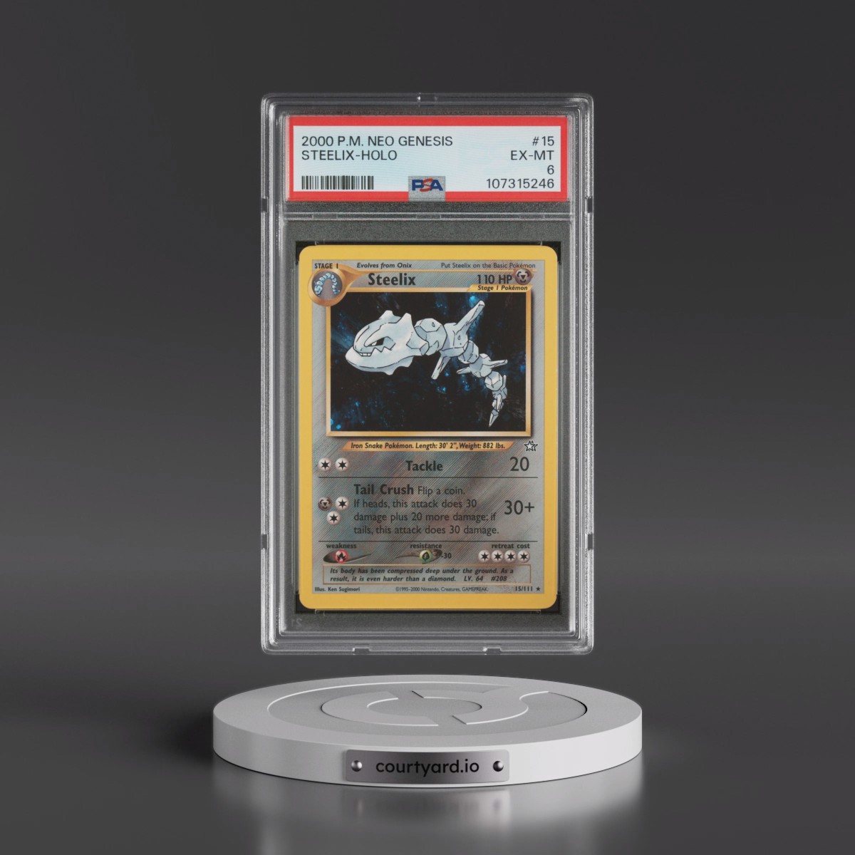 2000 Pokémon Neo Genesis #15 Steelix - Holo (PSA 6 EX-MT)