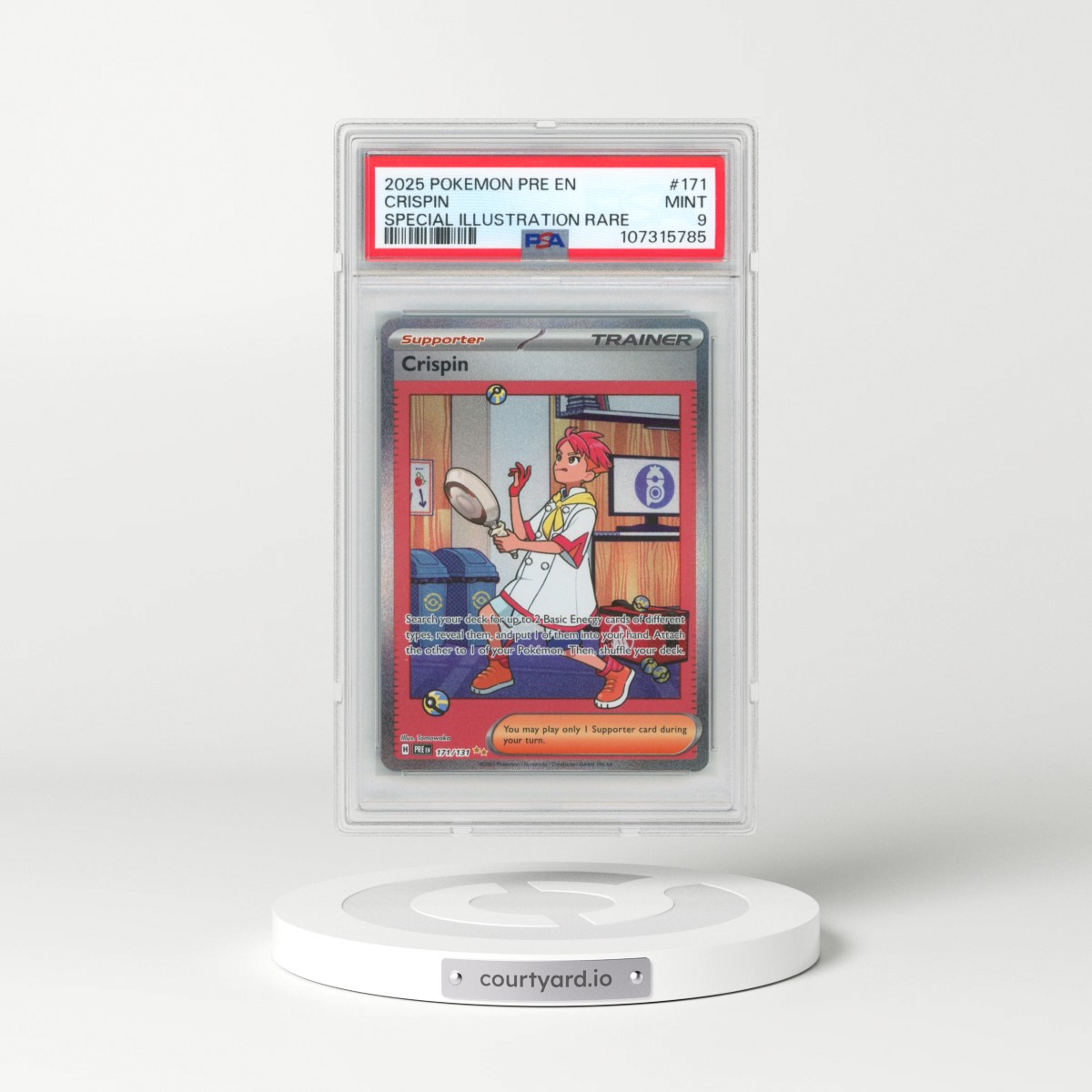 2025 Pokémon Pre EN-Prismatic Evolutions #171 Crispin - Special Illustration Rare (PSA 9 MINT)