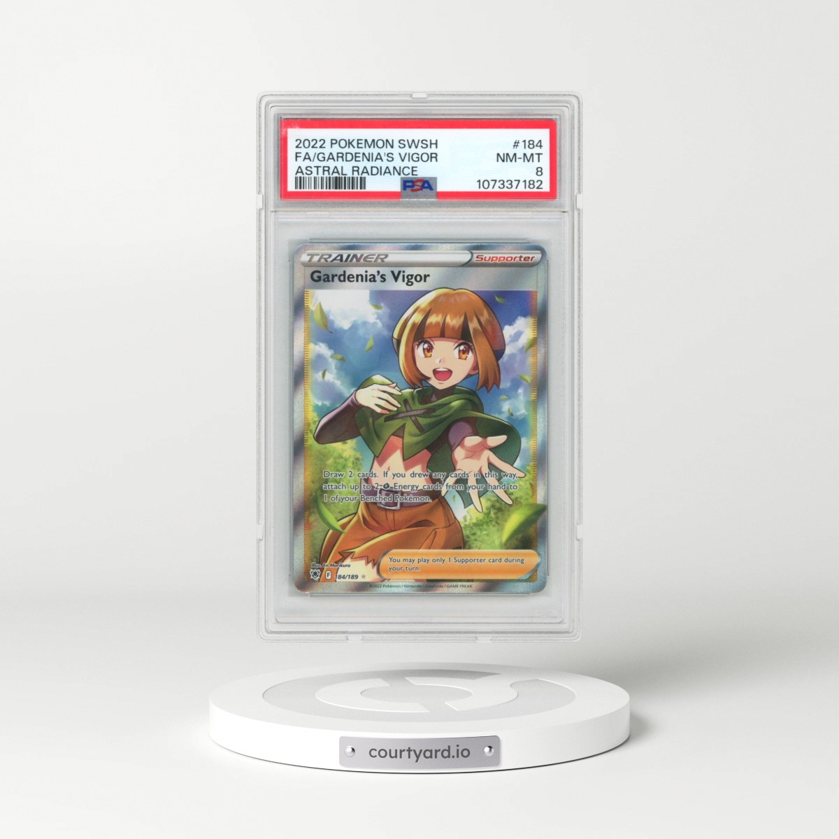 2022 Pokémon Sword & Shield Astral Radiance #184 Gardenia's Vigor - Full Art (PSA 8 NM-MT)