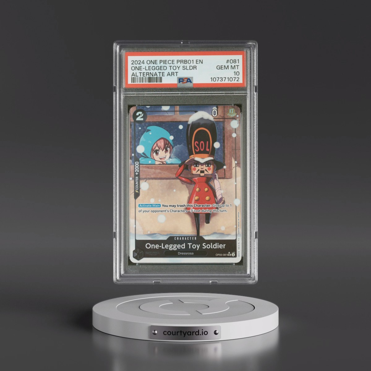 2024 One Piece PRB01-Premium Booster -One Piece Card the Best #081 One-Legged Toy Soldier - Alternate Art (PSA 10 GEM MINT)