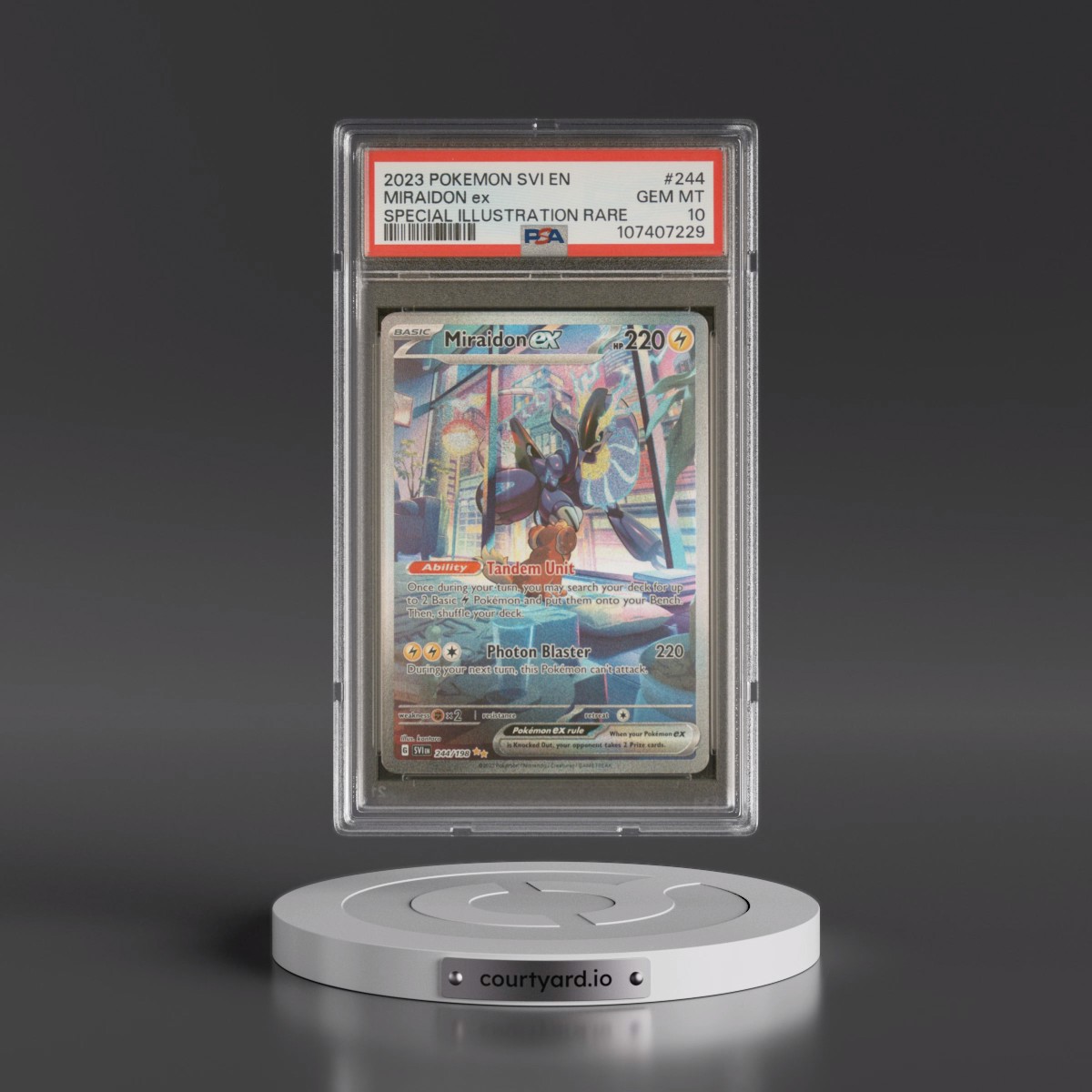 2023 Pokémon Svi EN-Scarlet & Violet #244 Miraidon EX - Holo Special Illustration Rare (PSA 10 GEM MINT)