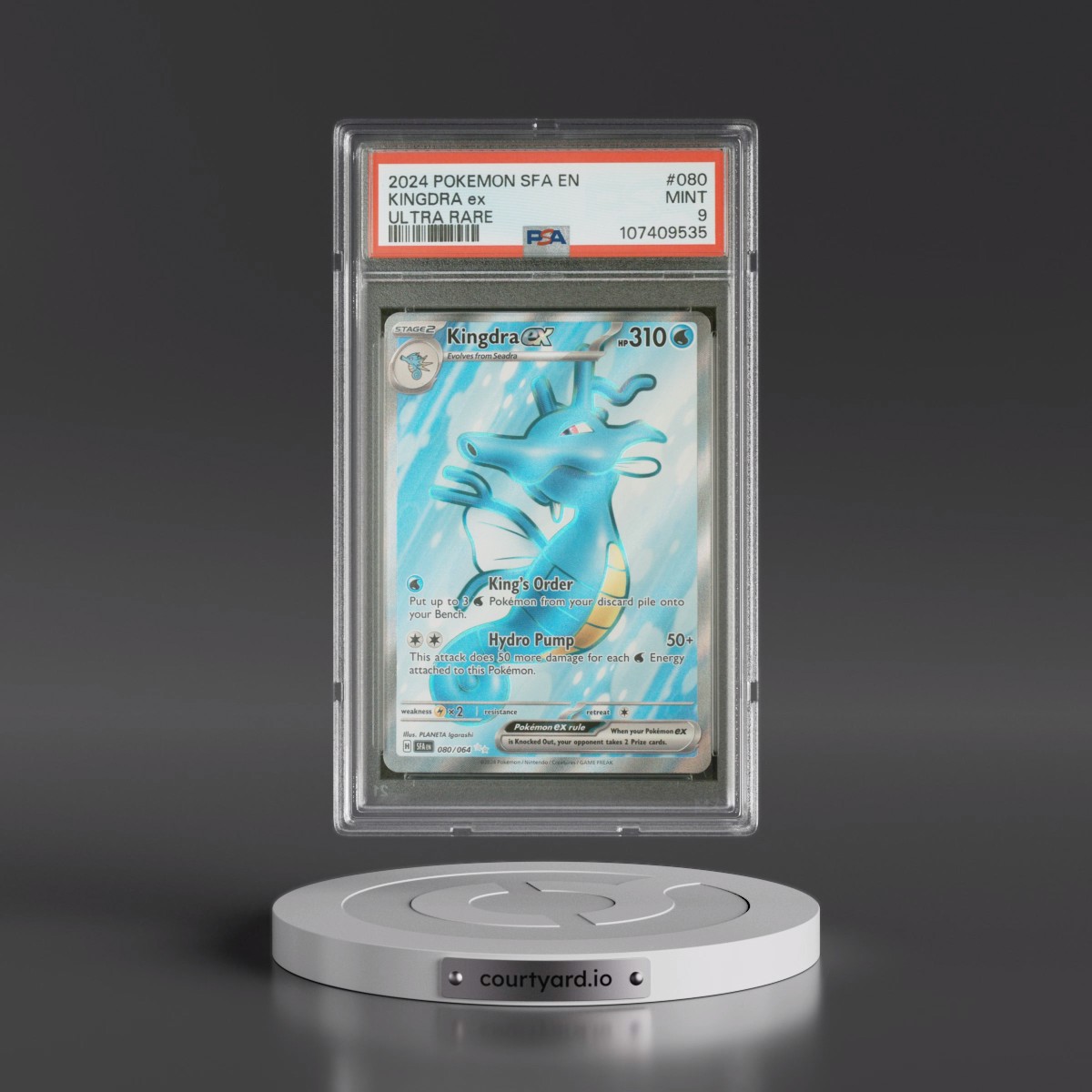 2024 Pokémon Sfa EN-Shrouded Fable #080 Kingdra EX - Holo Ultra Rare (PSA 9 MINT)