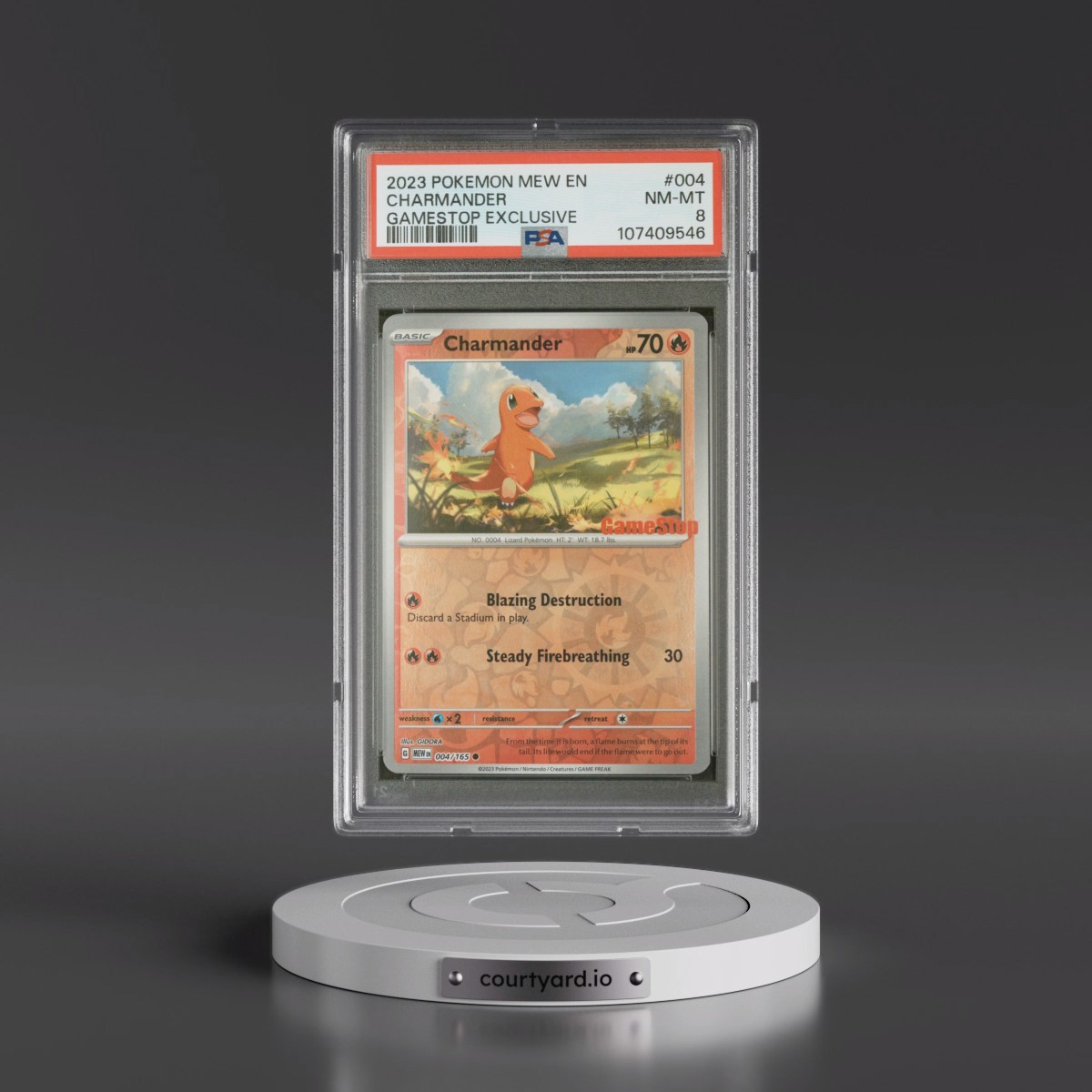 2023 Pokémon Mew EN-151 #004 Charmander - Gamestop Exclusive (PSA 8 NM-MT)
