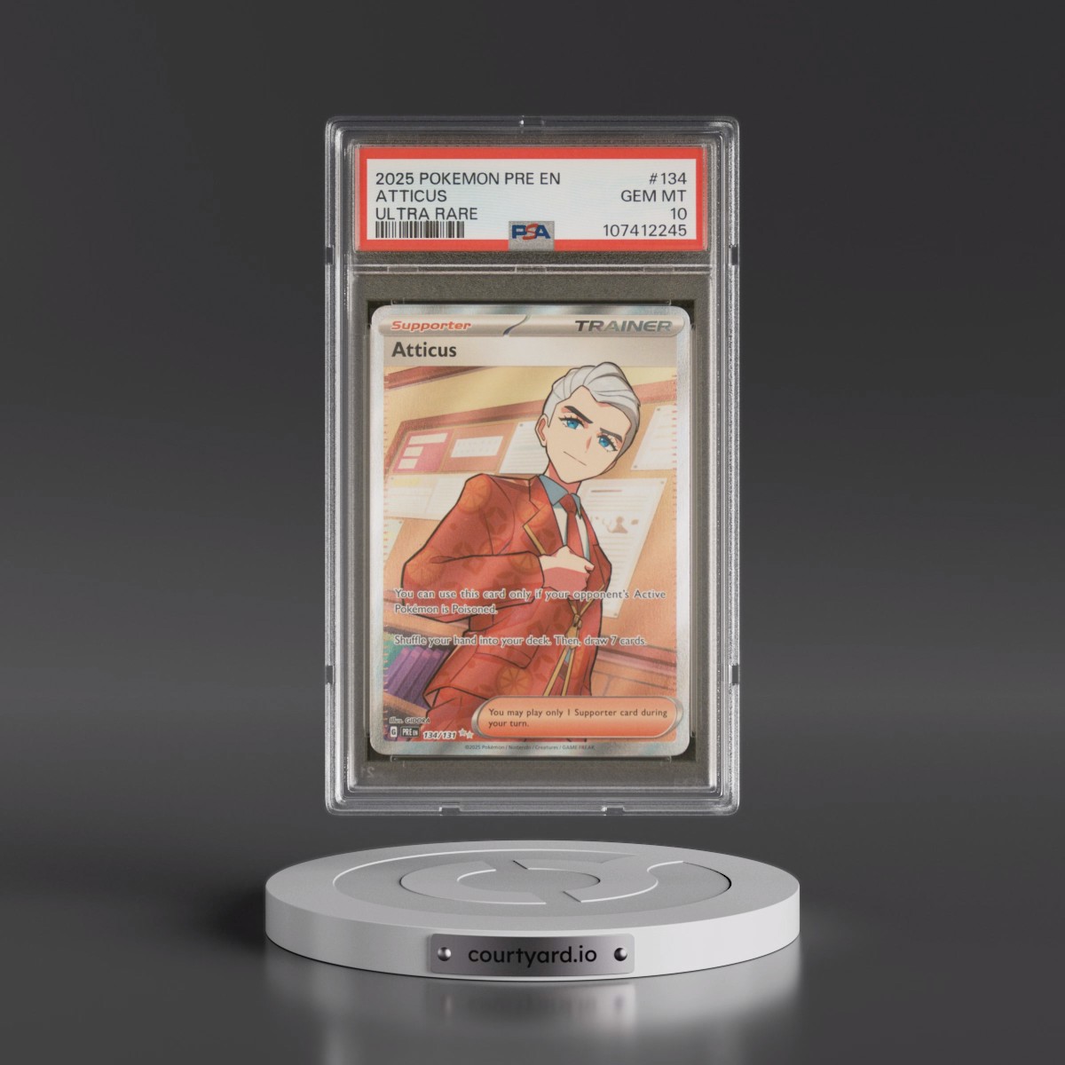 2025 Pokémon Pre EN-Prismatic Evolutions #134 Atticus - Ultra Rare (PSA 10 GEM MINT)
