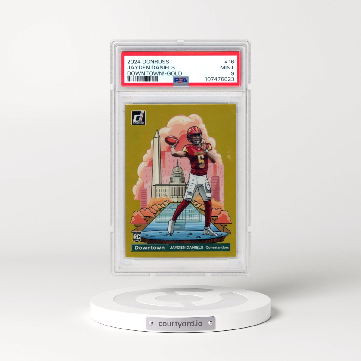 2024 Panini Donruss Downtown! #16 Jayden Daniels - Gold (PSA 9 MINT)